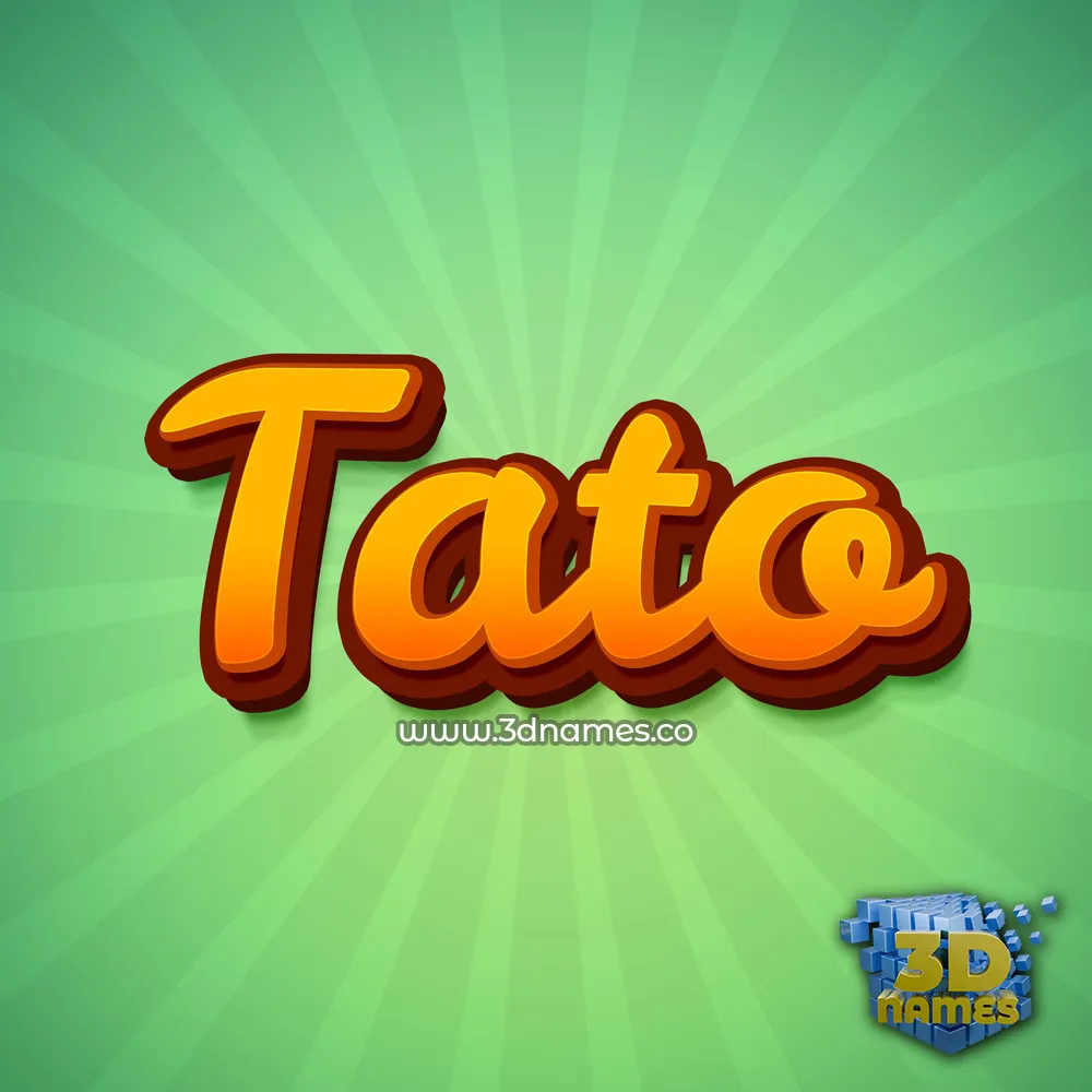 tato in Green Rays style - 3D name wallpaper