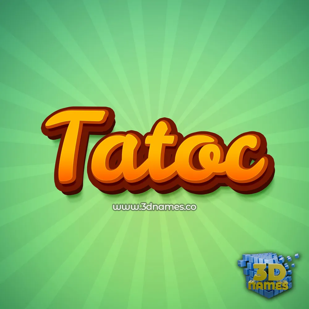 tatoc in Green Rays style - 3D name wallpaper