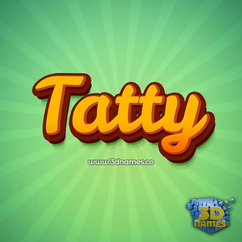 tatty in Green Rays style - 3D name wallpaper