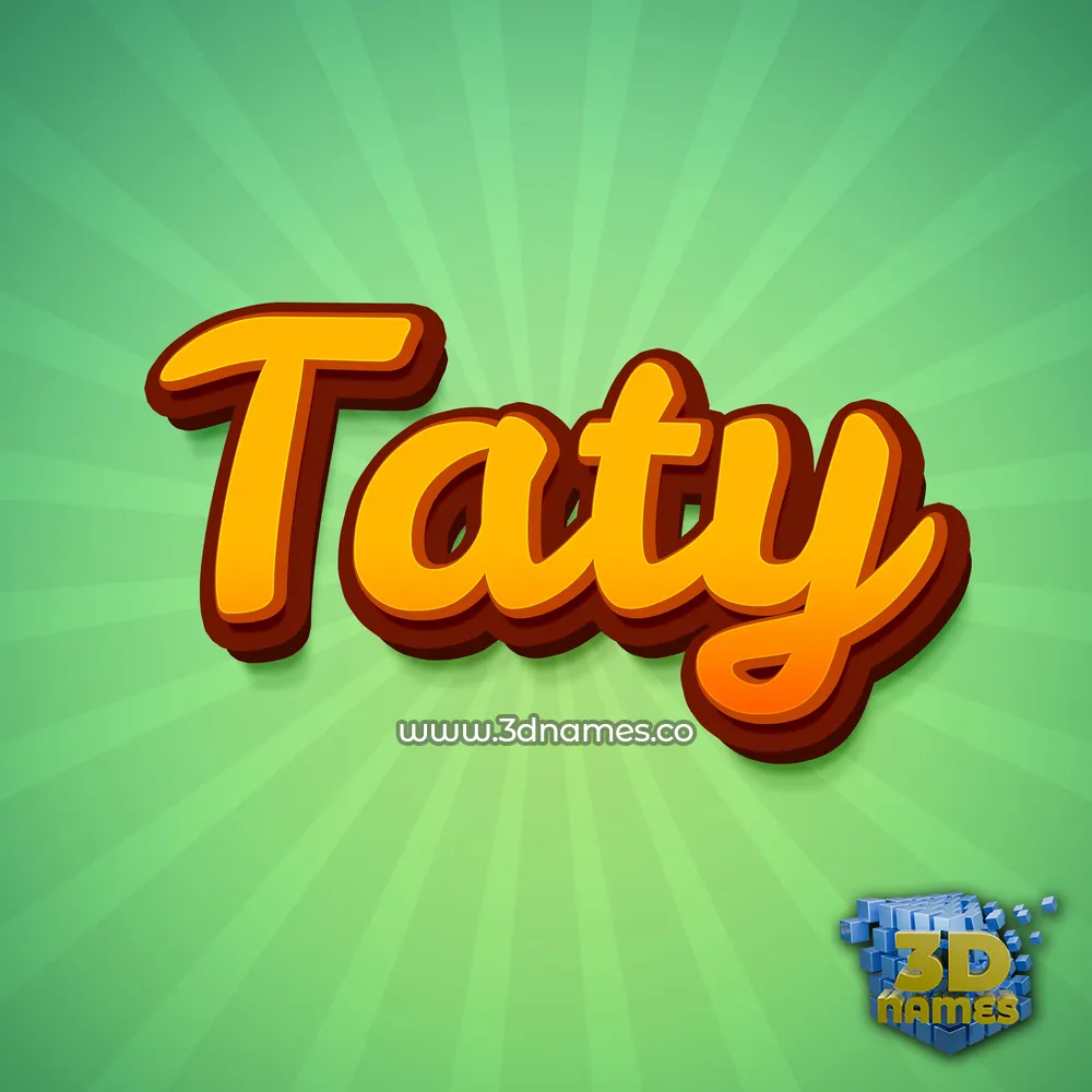 taty in Green Rays style - 3D name wallpaper