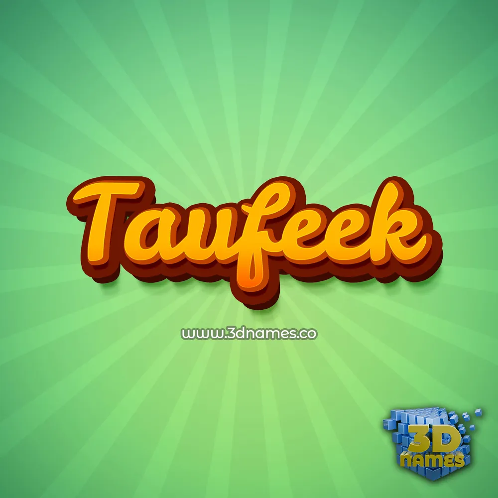 taufeek in Green Rays style - 3D name wallpaper