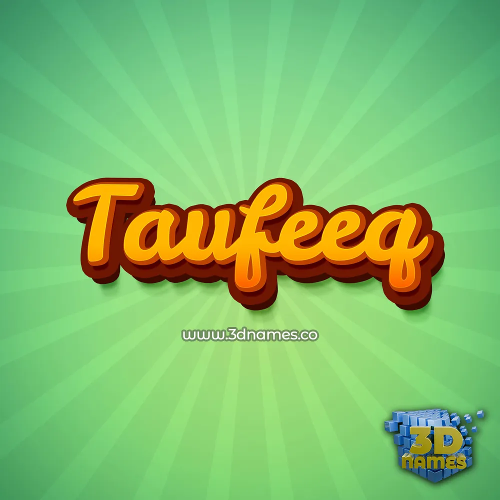 taufeeq in Green Rays style - 3D name wallpaper