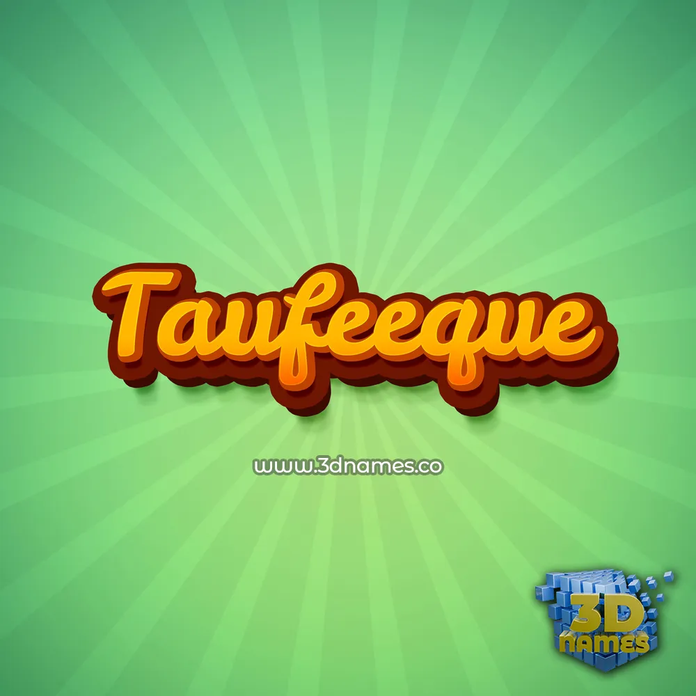 taufeeque in Green Rays style - 3D name wallpaper
