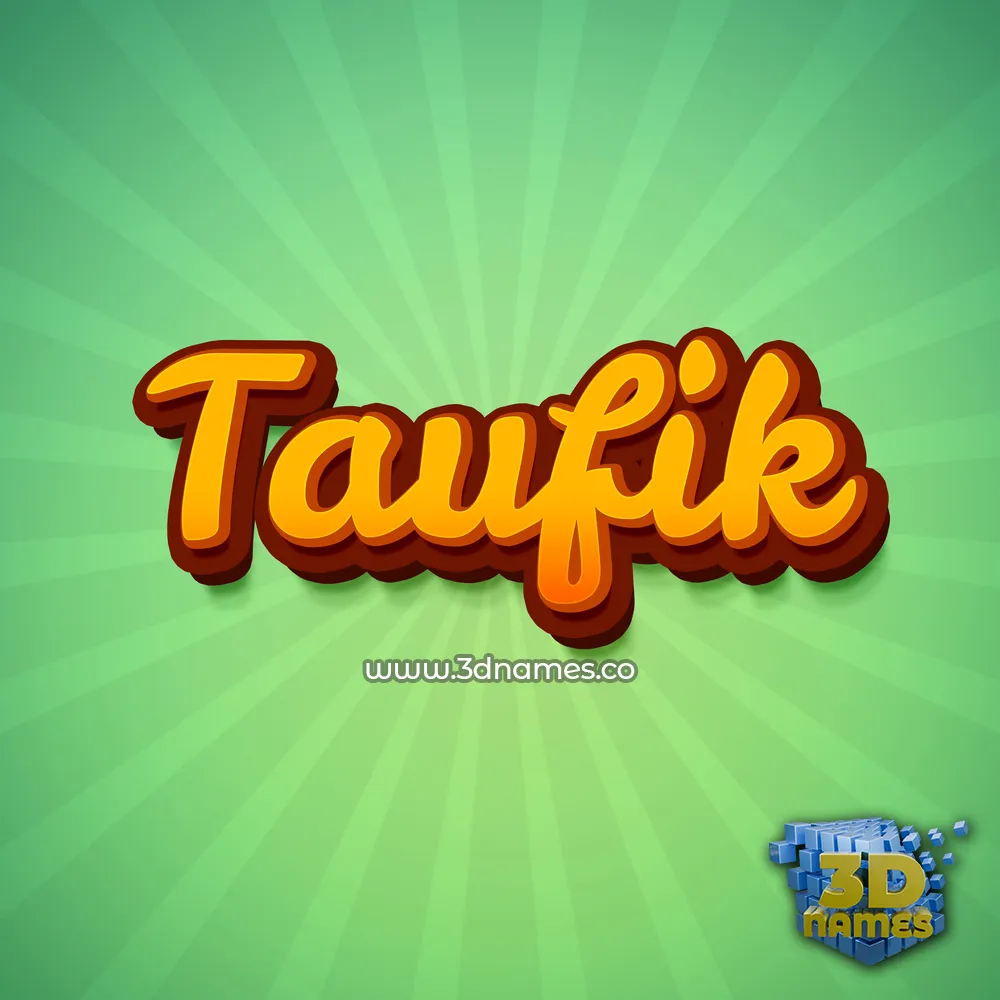 taufik in Green Rays style - 3D name wallpaper