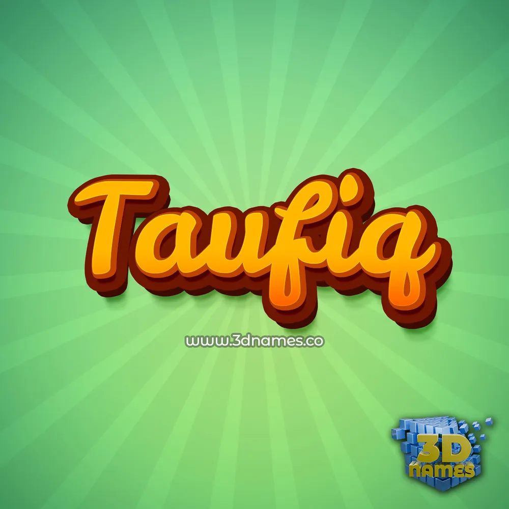 taufiq in Green Rays style - 3D name wallpaper