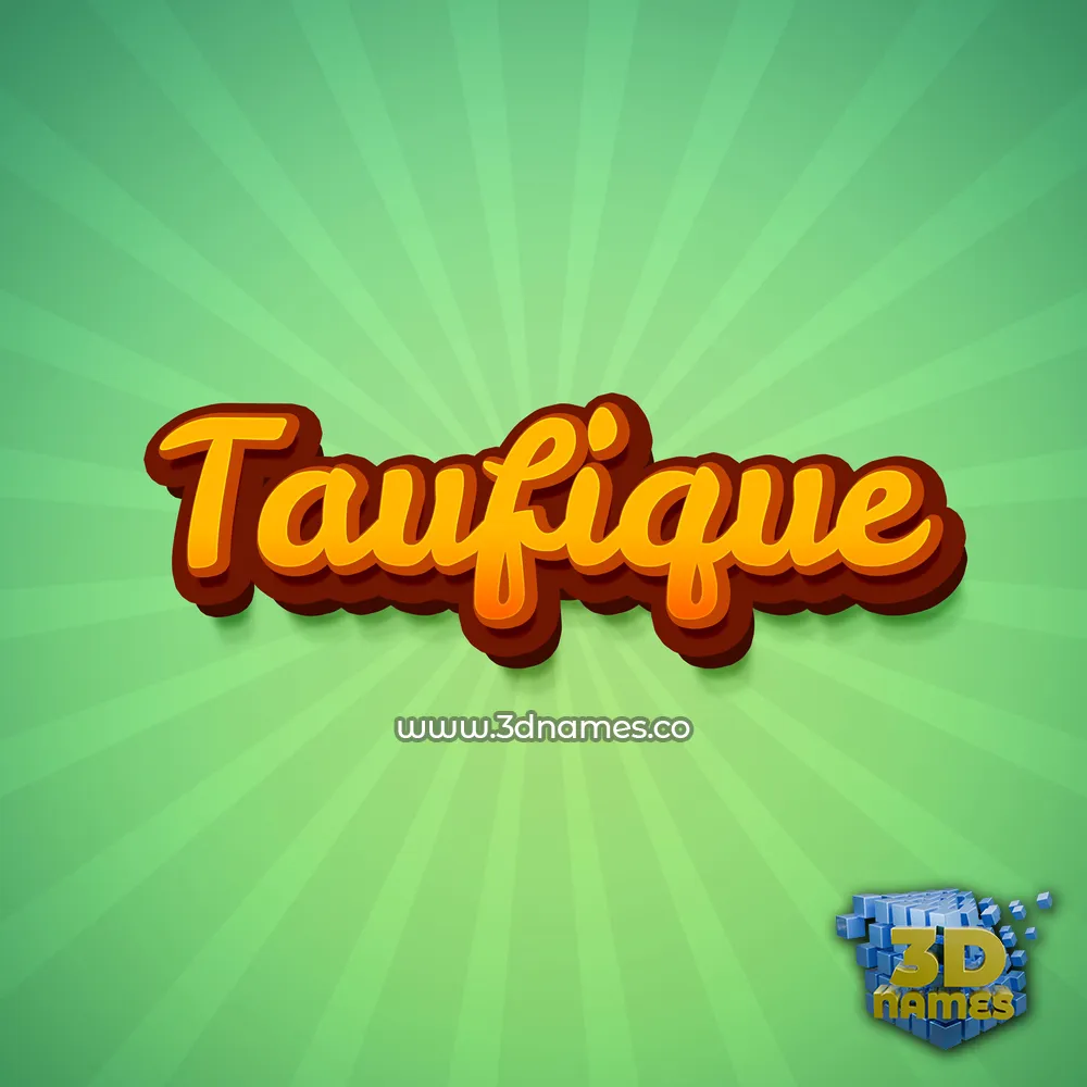 taufique in Green Rays style - 3D name wallpaper