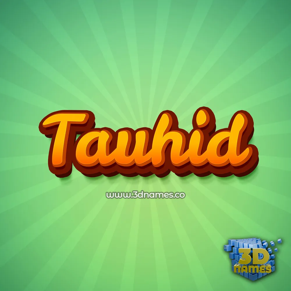 tauhid in Green Rays style - 3D name wallpaper