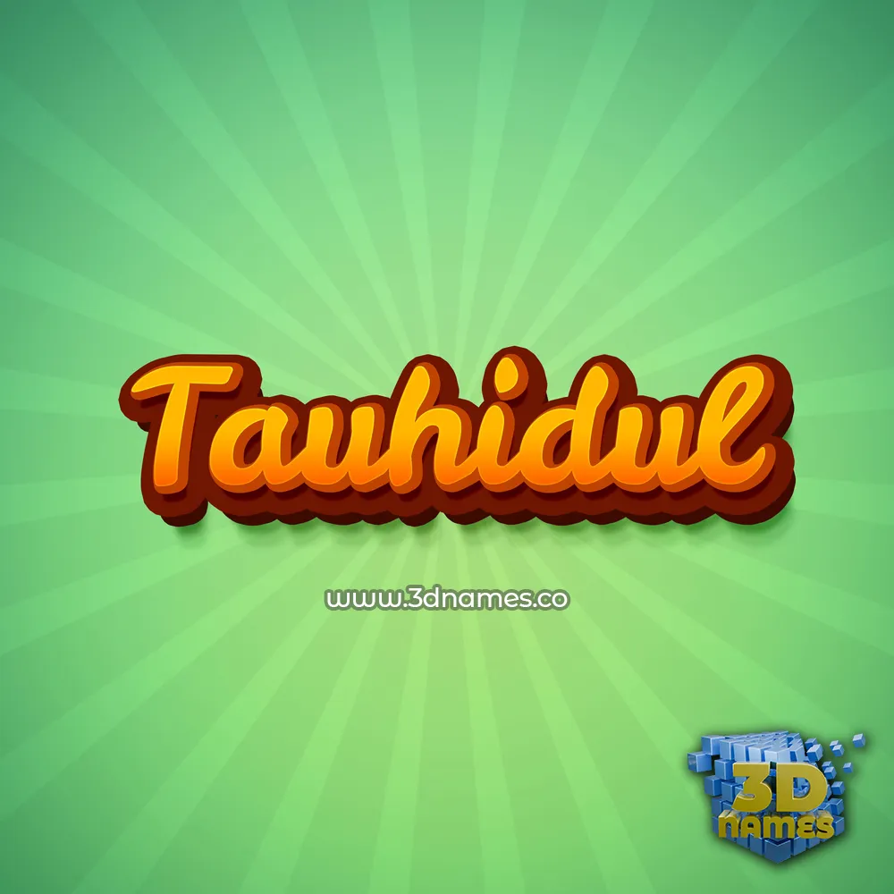 tauhidul in Green Rays style - 3D name wallpaper