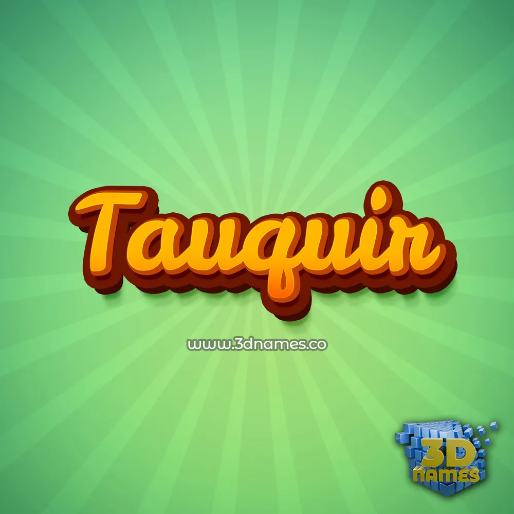 tauquir in Green Rays style - 3D name wallpaper