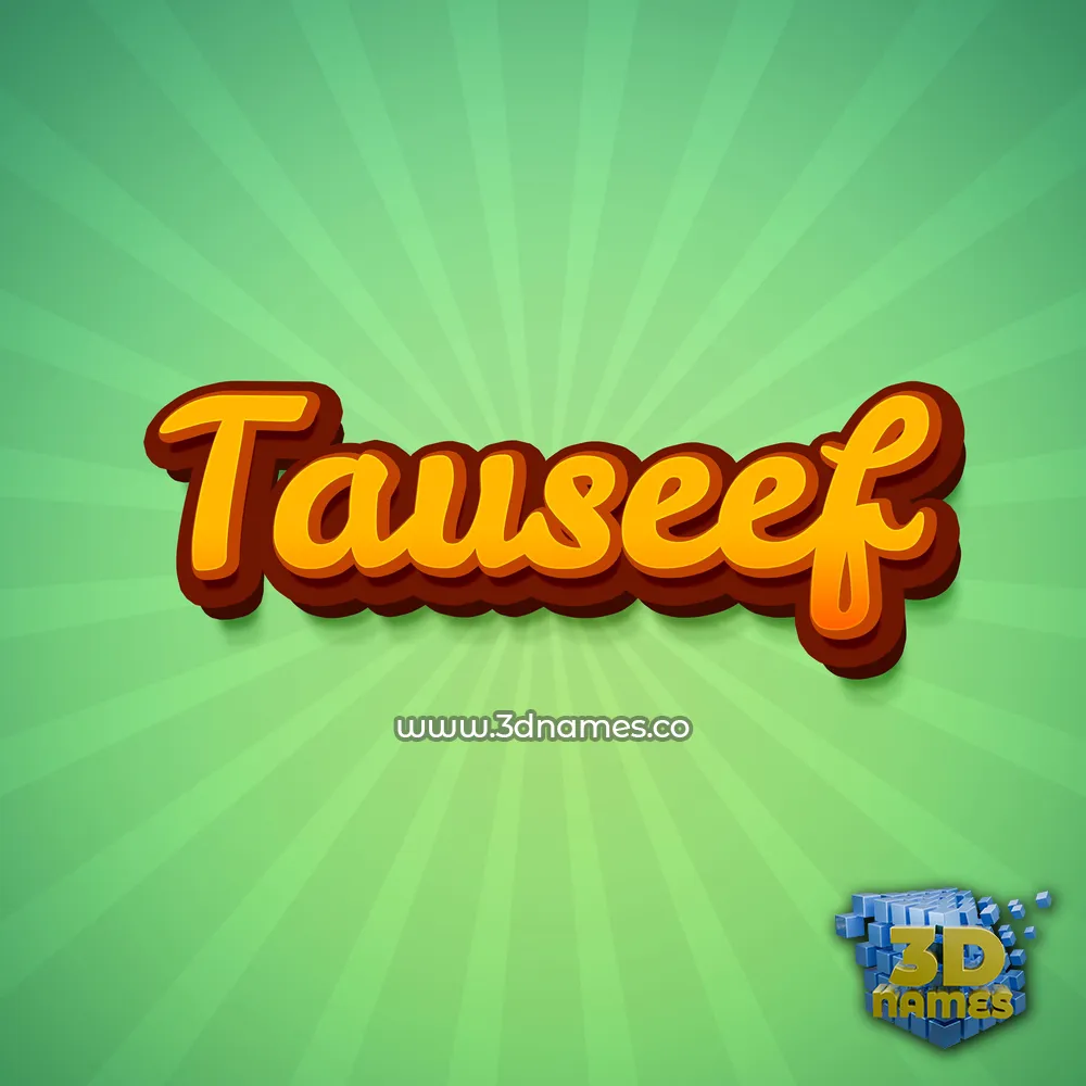 tauseef in Green Rays style - 3D name wallpaper