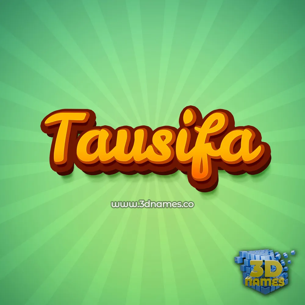 tausifa in Green Rays style - 3D name wallpaper