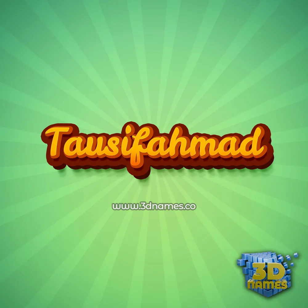 tausifahmad in Green Rays style - 3D name wallpaper