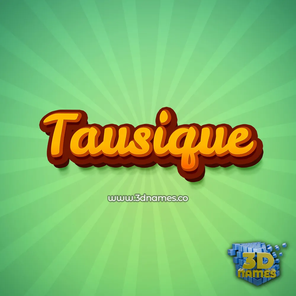 tausique in Green Rays style - 3D name wallpaper