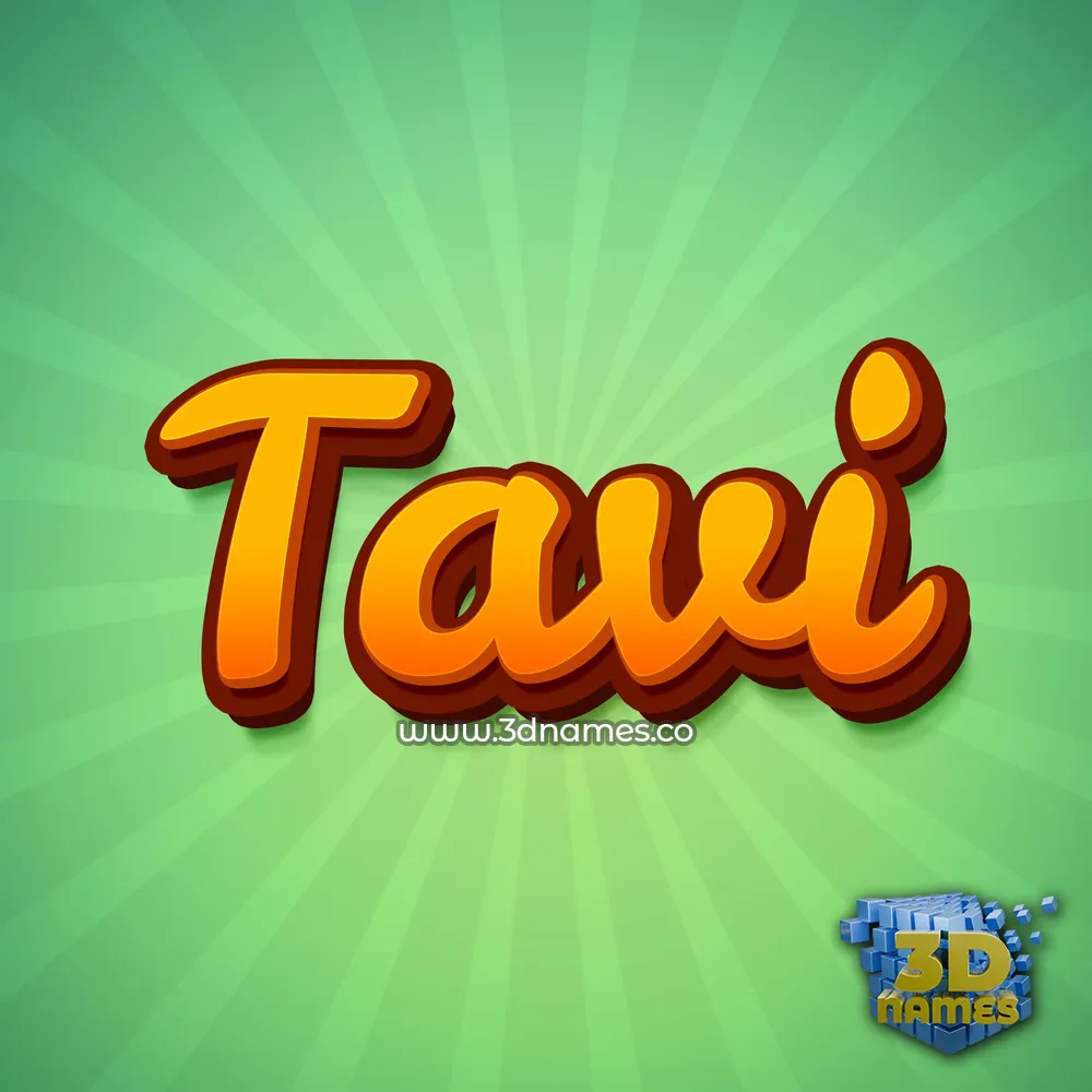 tavi in Green Rays style - 3D name wallpaper