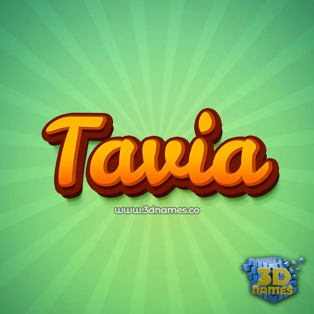tavia in Green Rays style - 3D name wallpaper