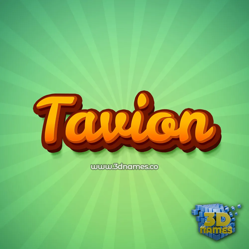 tavion in Green Rays style - 3D name wallpaper