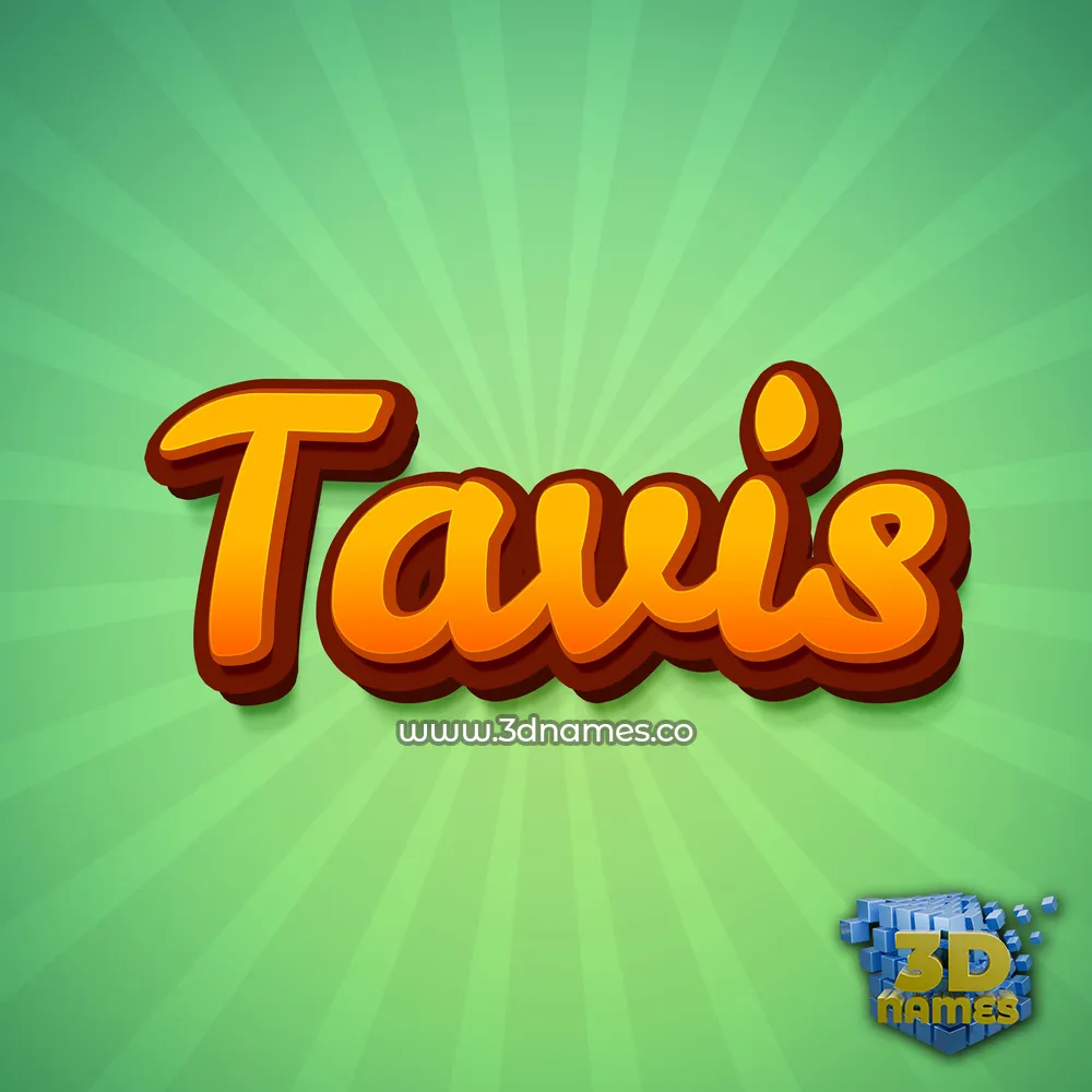 tavis in Green Rays style - 3D name wallpaper