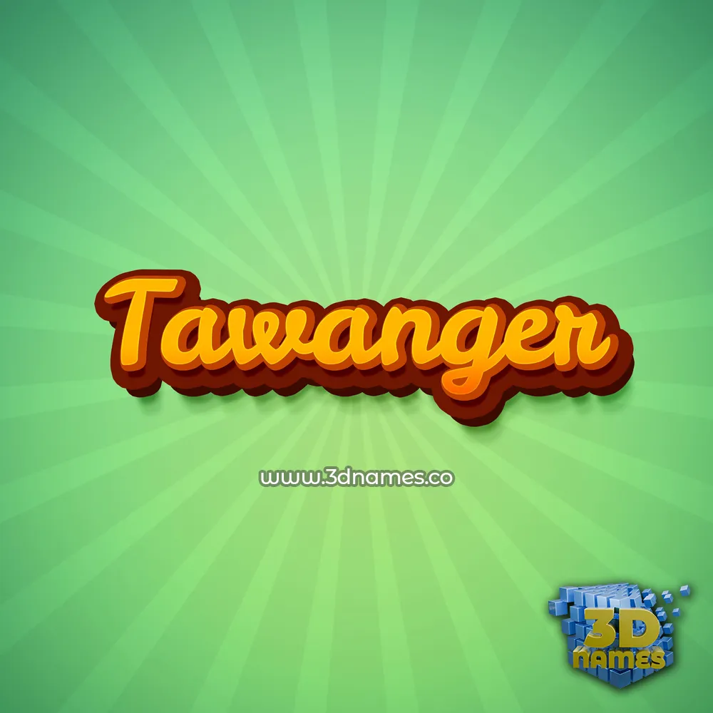tawanger in Green Rays style - 3D name wallpaper
