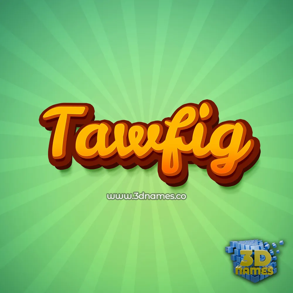 tawfig in Green Rays style - 3D name wallpaper