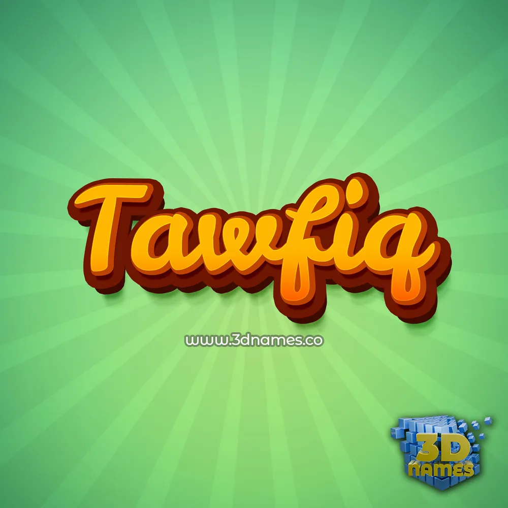 tawfiq in Green Rays style - 3D name wallpaper