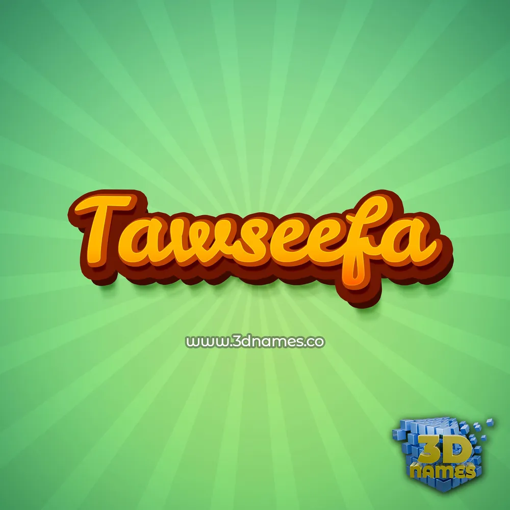 tawseefa in Green Rays style - 3D name wallpaper