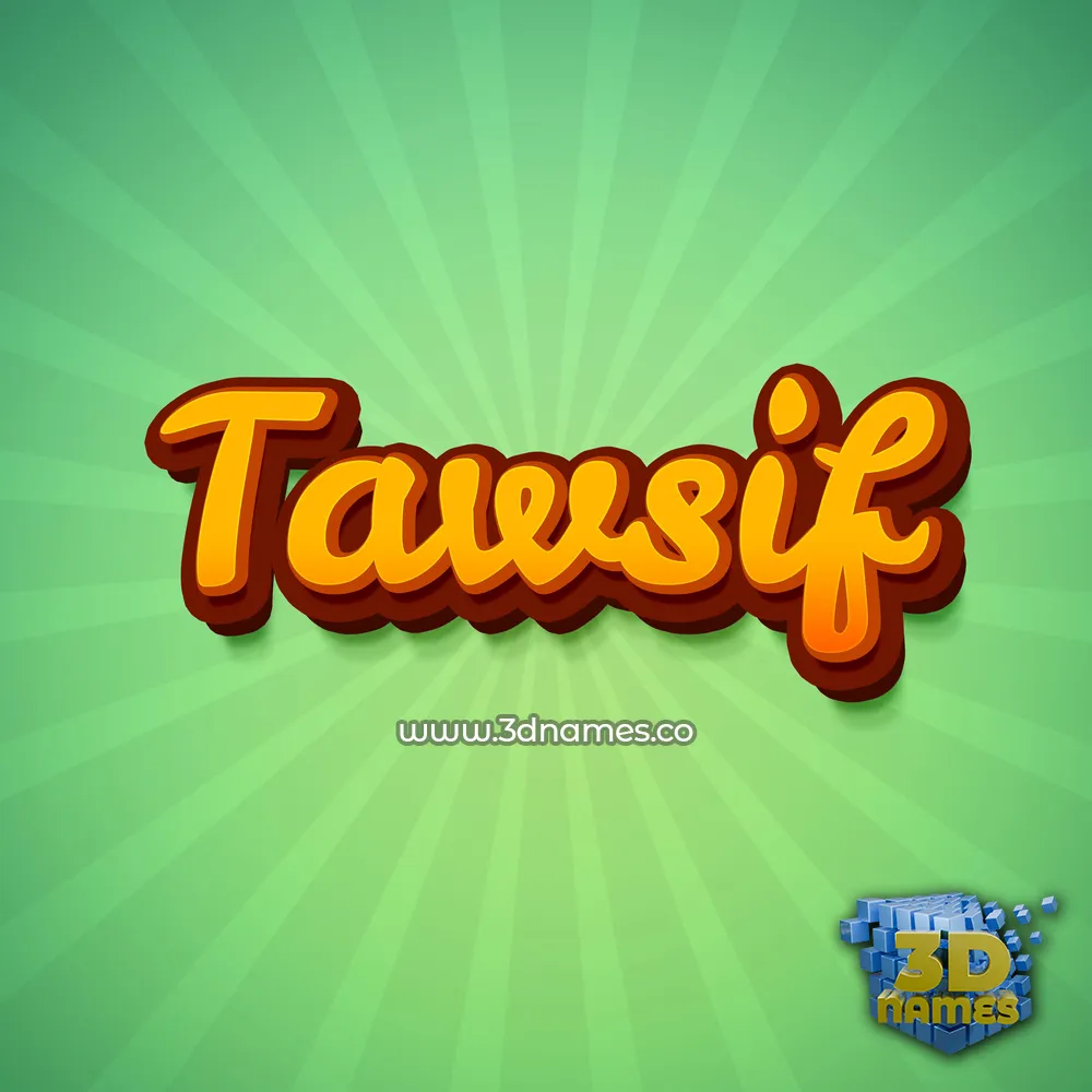 tawsif in Green Rays style - 3D name wallpaper