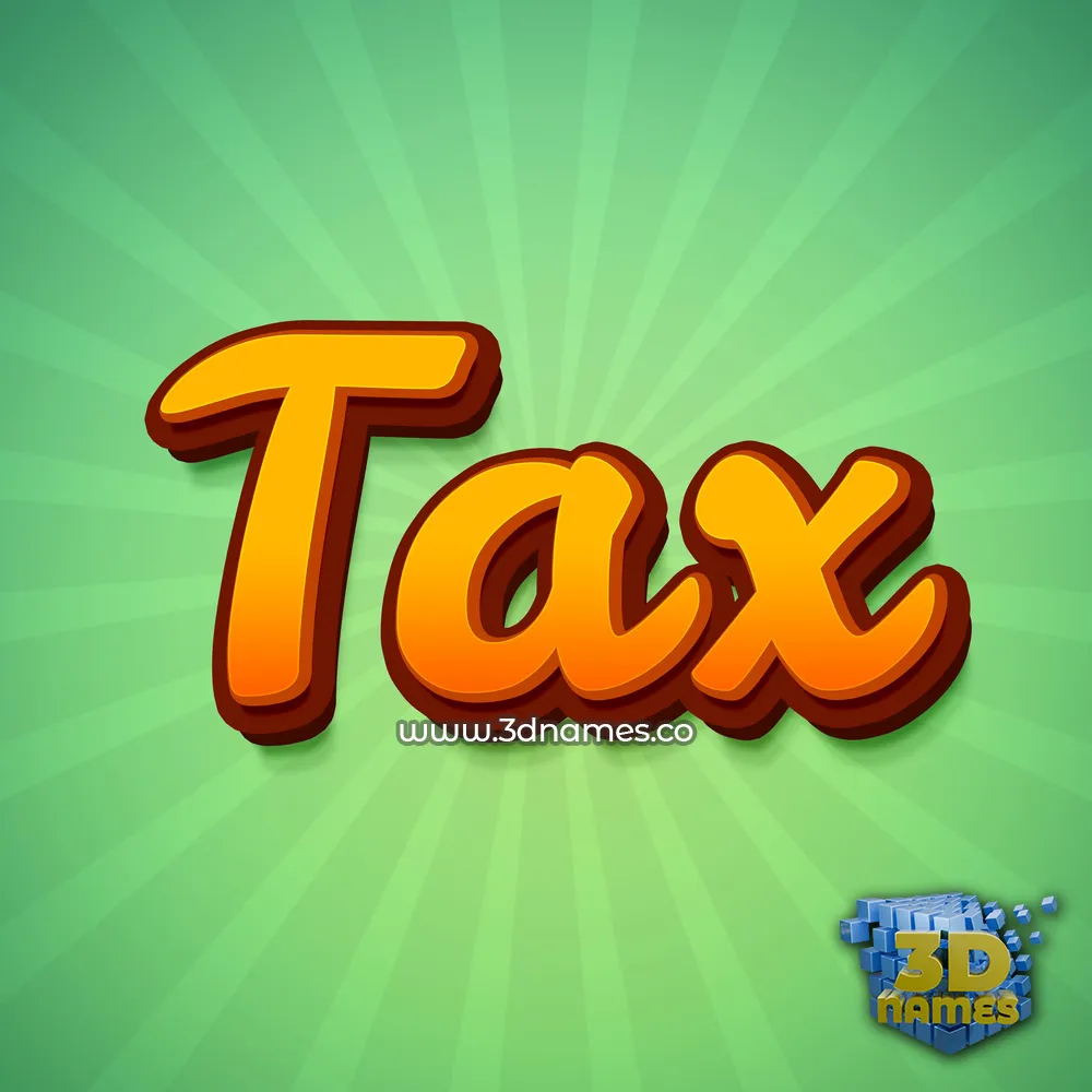 tax in Green Rays style - 3D name wallpaper
