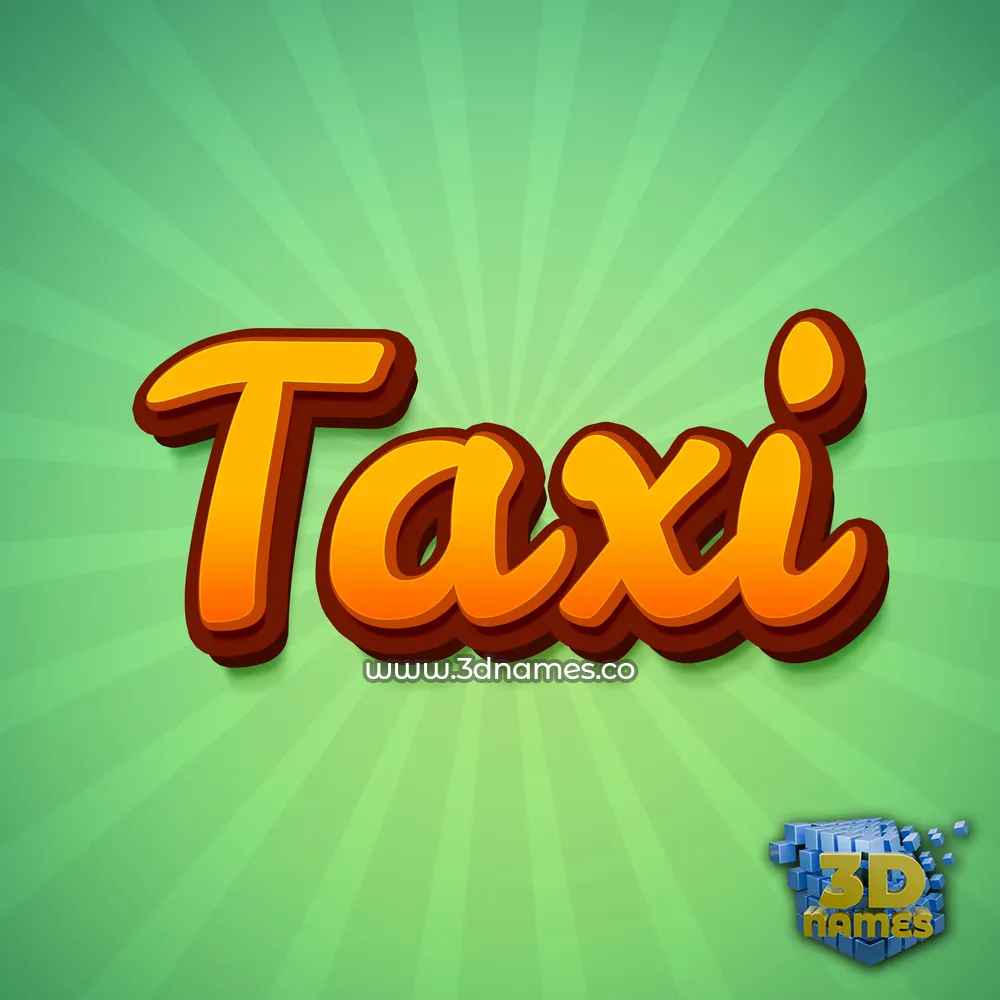 taxi in Green Rays style - 3D name wallpaper