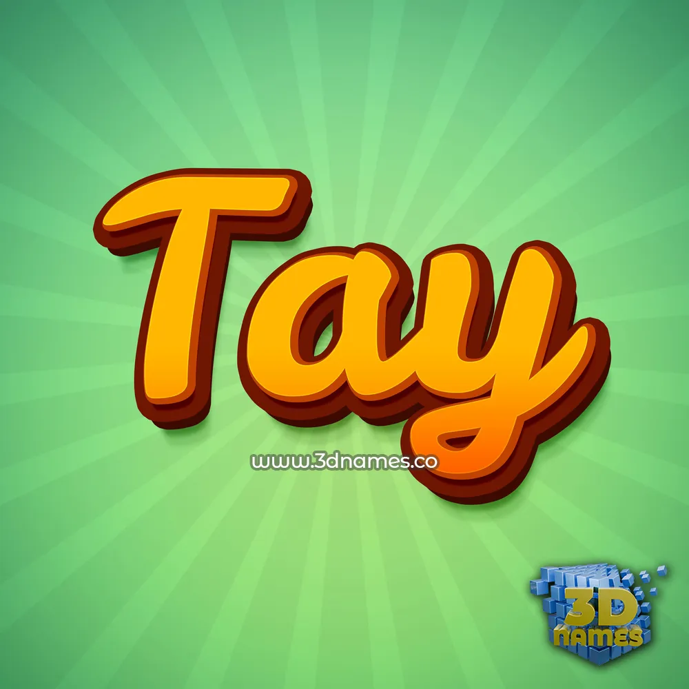 tay in Green Rays style - 3D name wallpaper
