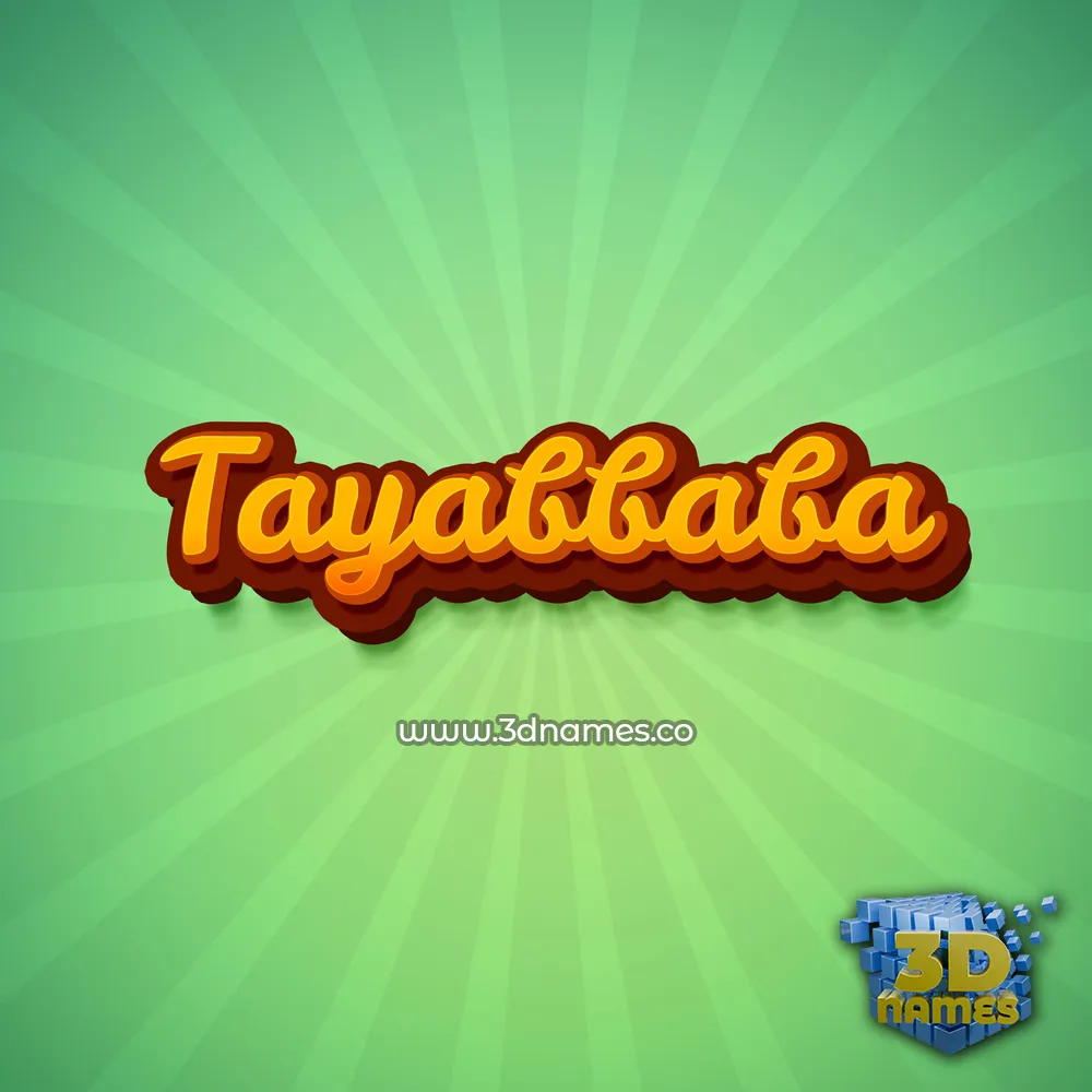 tayabbaba in Green Rays style - 3D name wallpaper