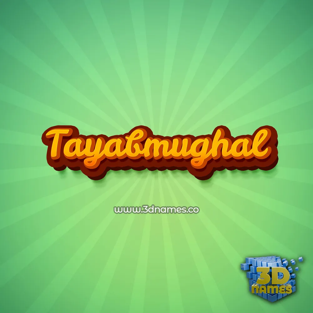 tayabmughal in Green Rays style - 3D name wallpaper