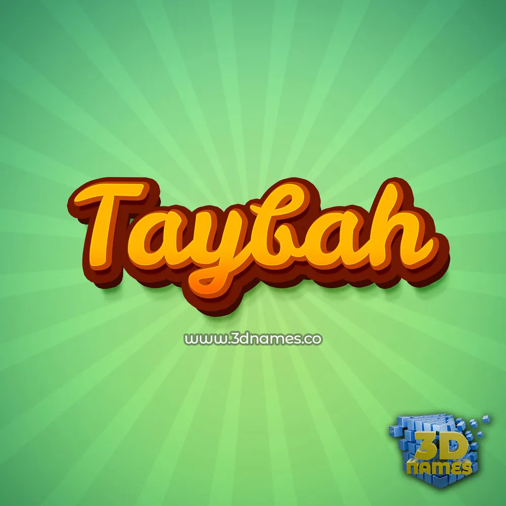 taybah in Green Rays style - 3D name wallpaper