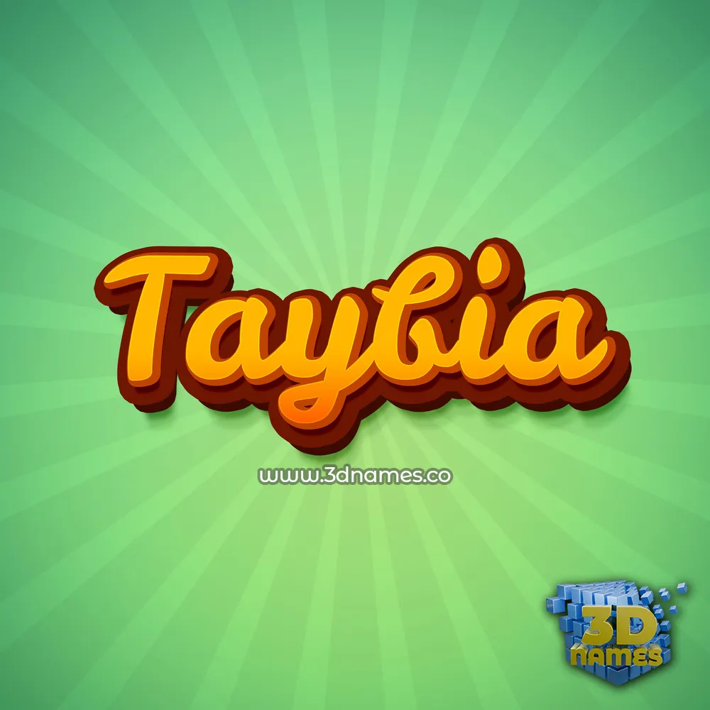 taybia in Green Rays style - 3D name wallpaper