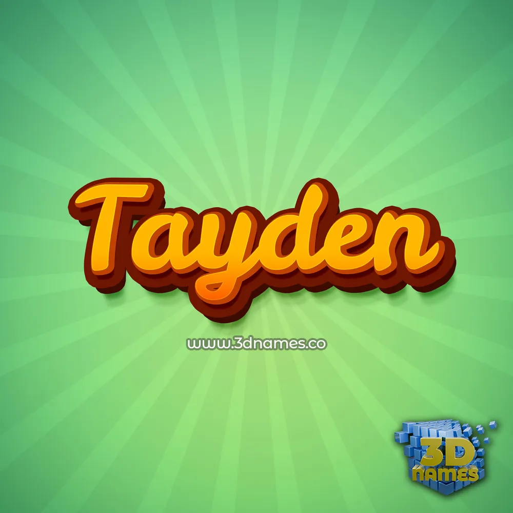 tayden in Green Rays style - 3D name wallpaper