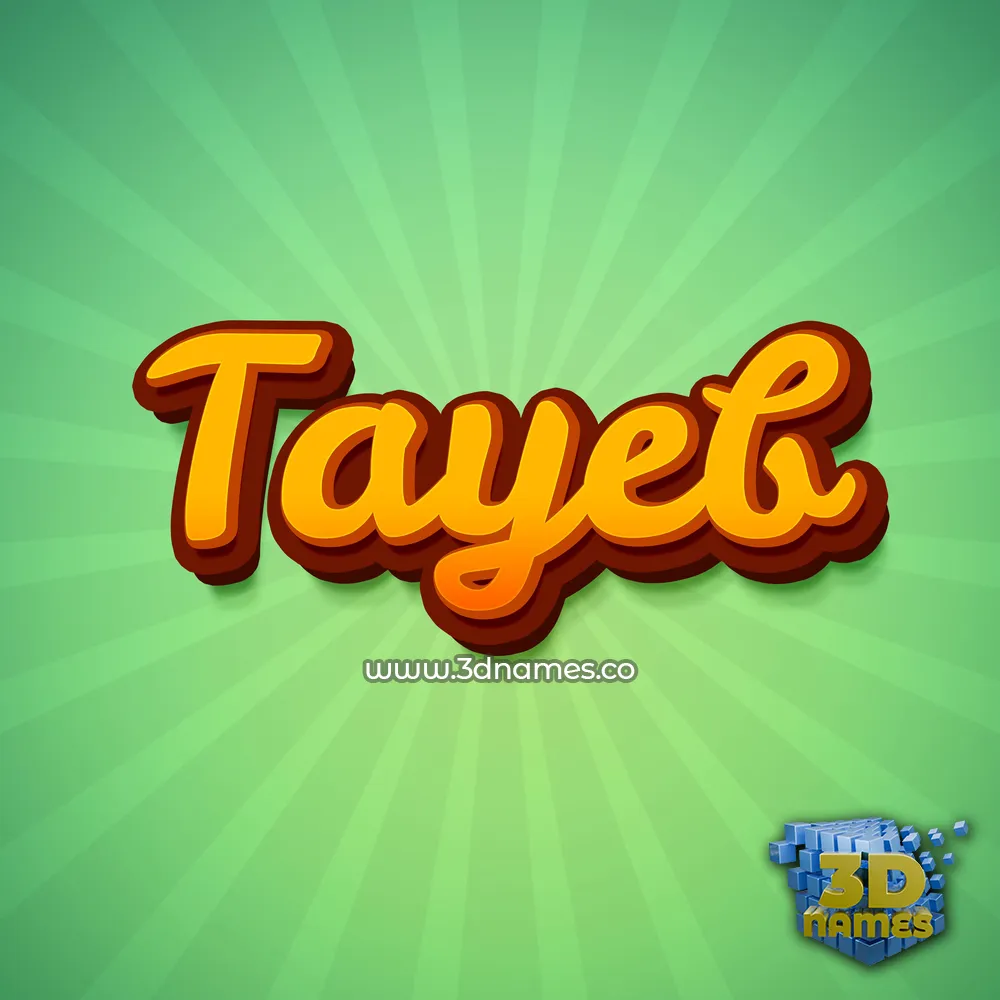 tayeb in Green Rays style - 3D name wallpaper