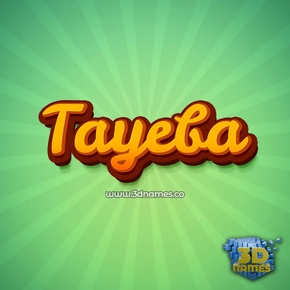 tayeba in Green Rays style - 3D name wallpaper
