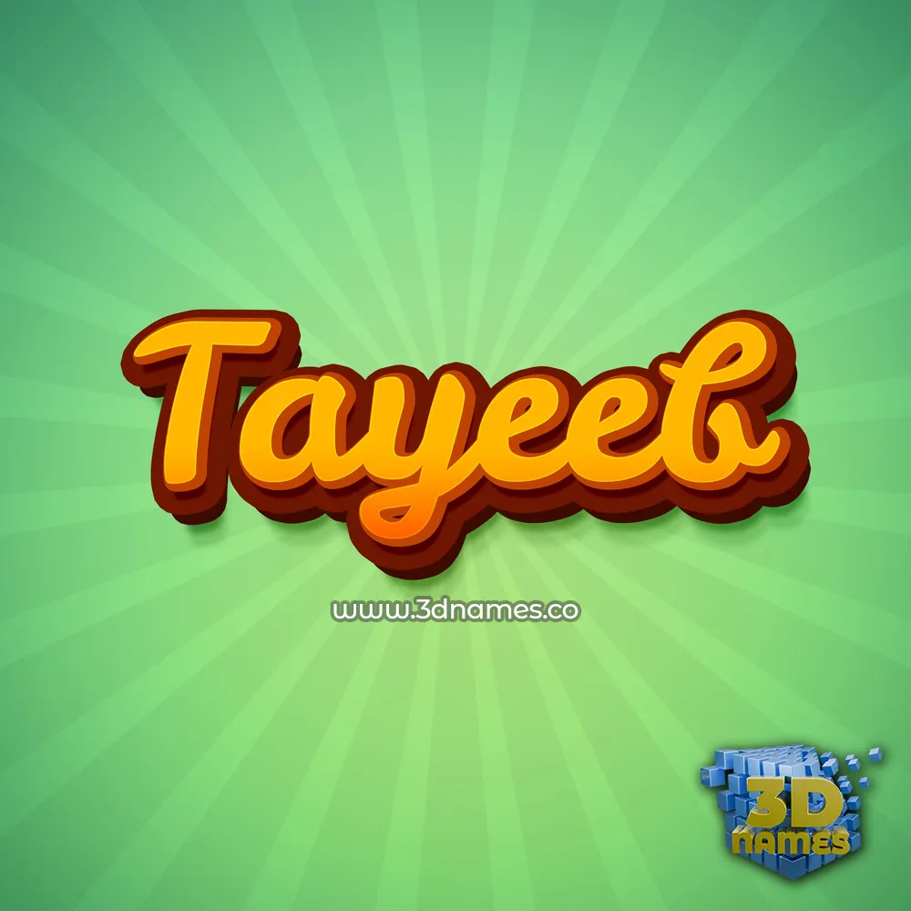 tayeeb in Green Rays style - 3D name wallpaper