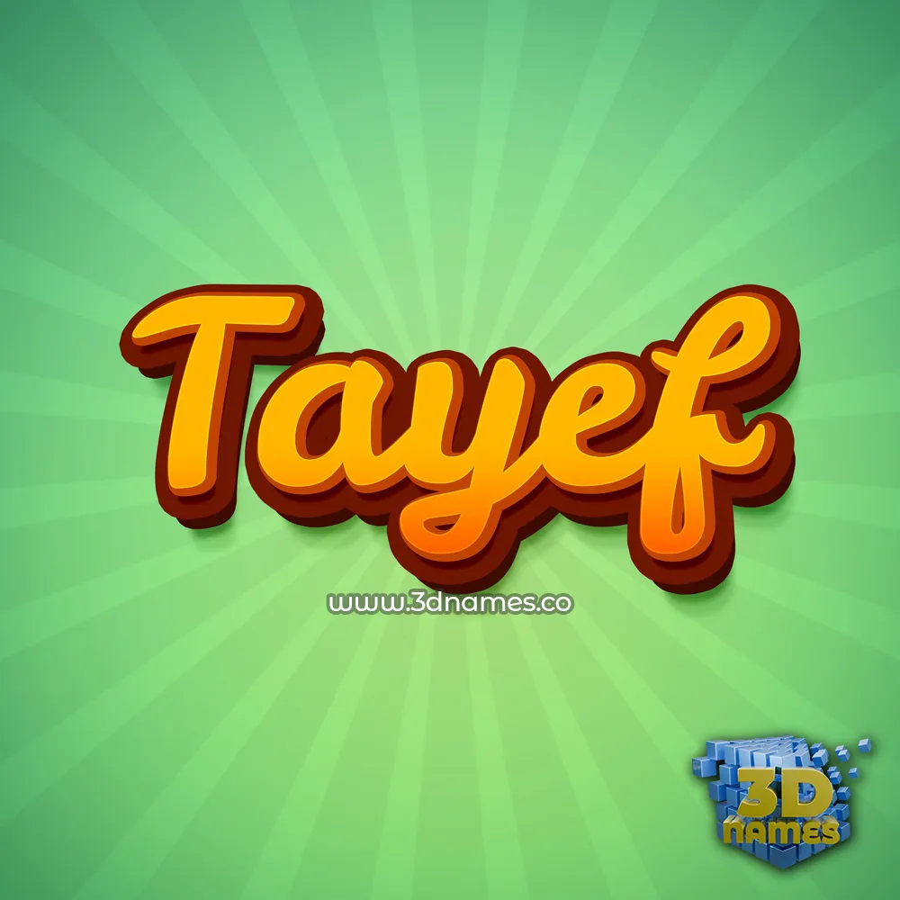 tayef in Green Rays style - 3D name wallpaper