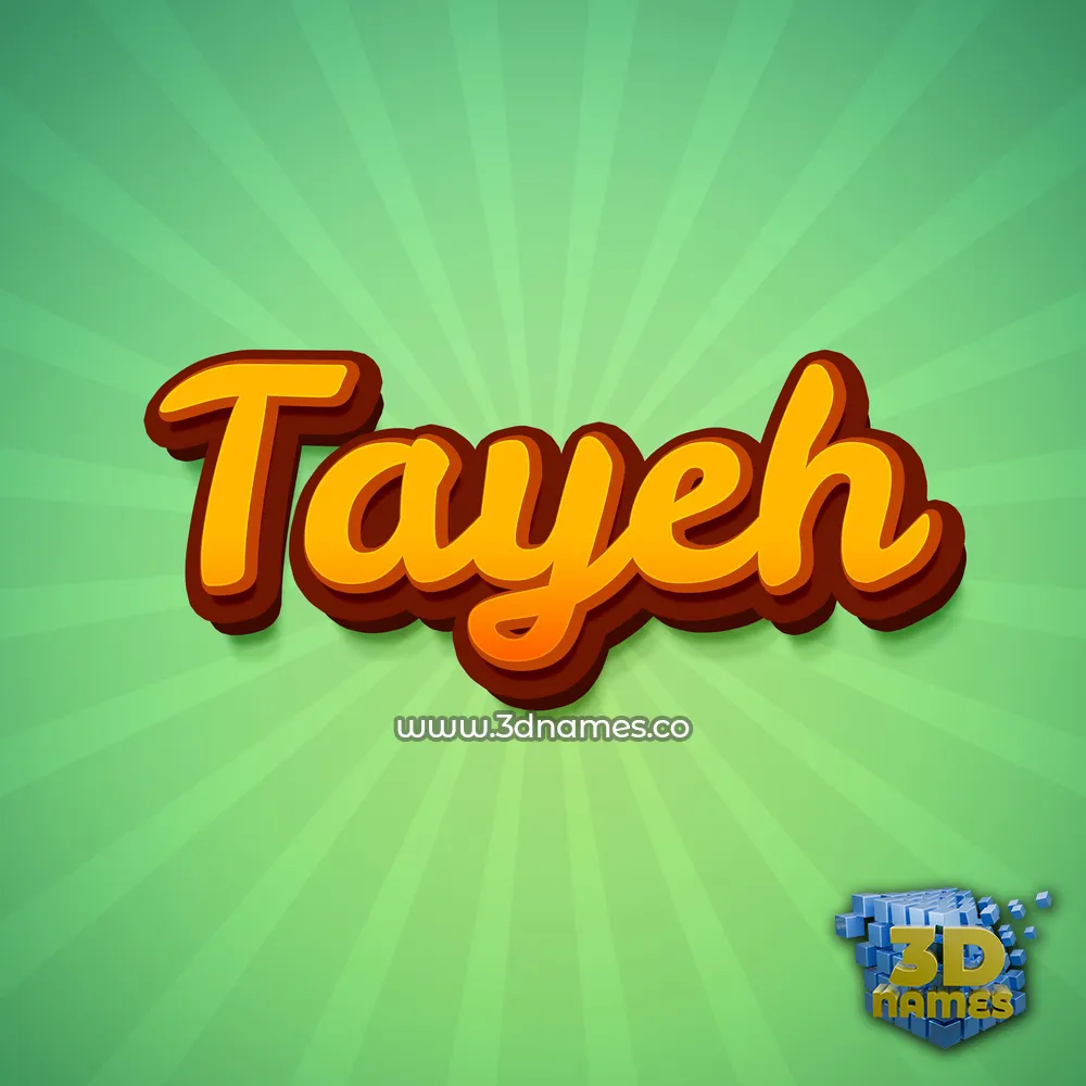 tayeh in Green Rays style - 3D name wallpaper