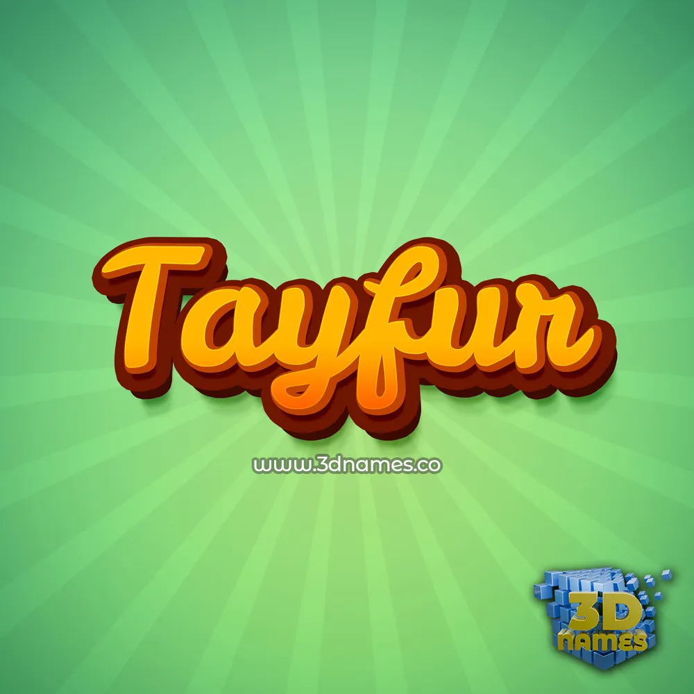 tayfur in Green Rays style - 3D name wallpaper