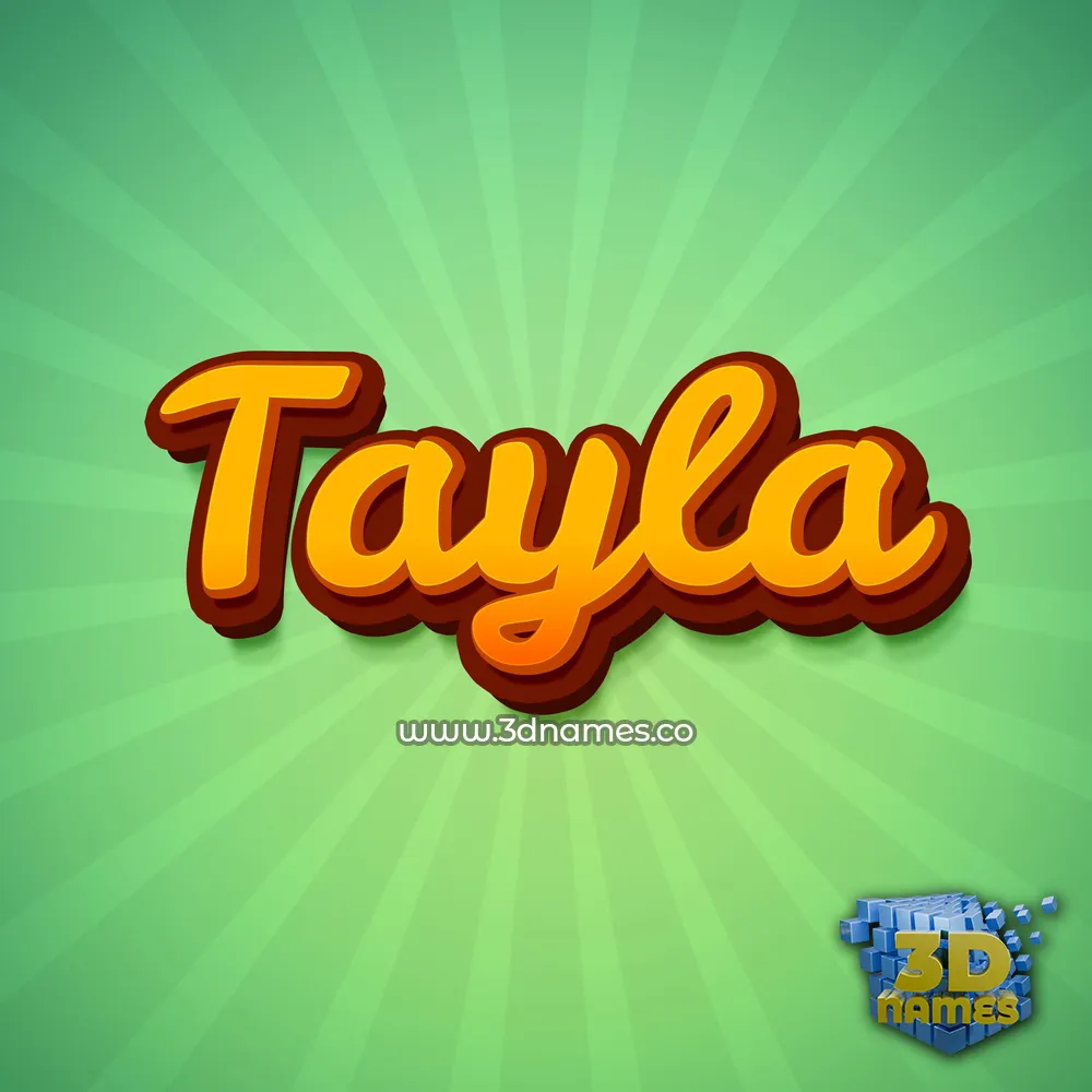 tayla in Green Rays style - 3D name wallpaper