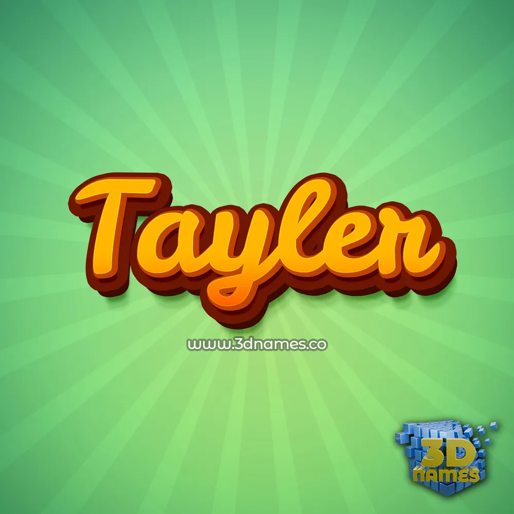 tayler in Green Rays style - 3D name wallpaper
