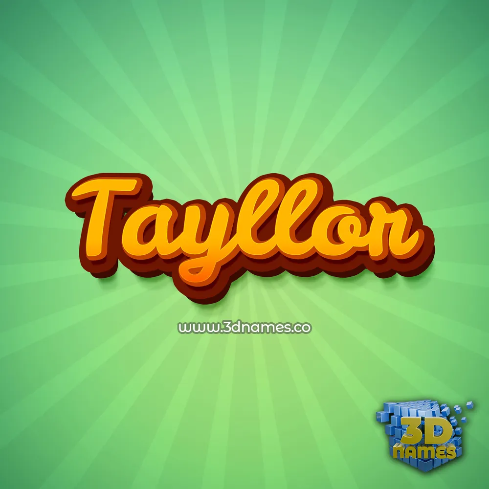 tayllor in Green Rays style - 3D name wallpaper