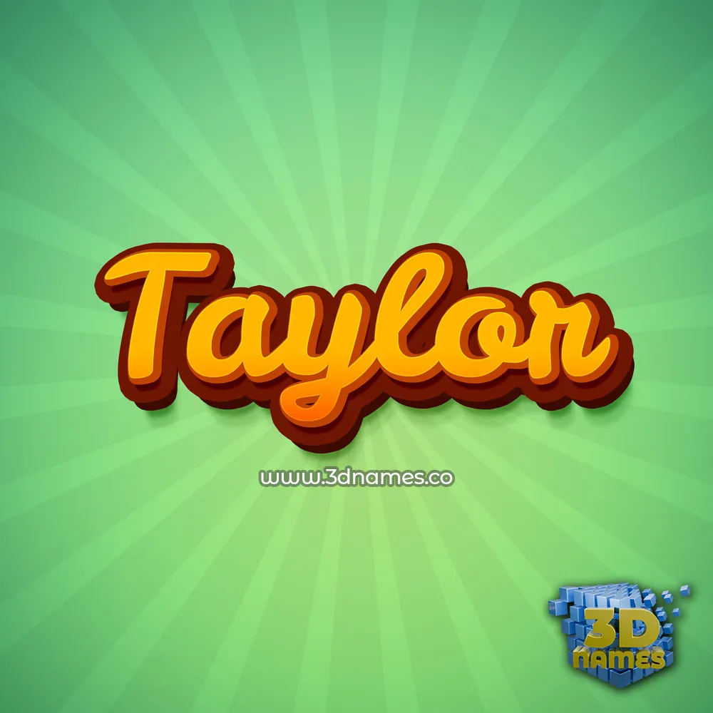 taylor in Green Rays style - 3D name wallpaper