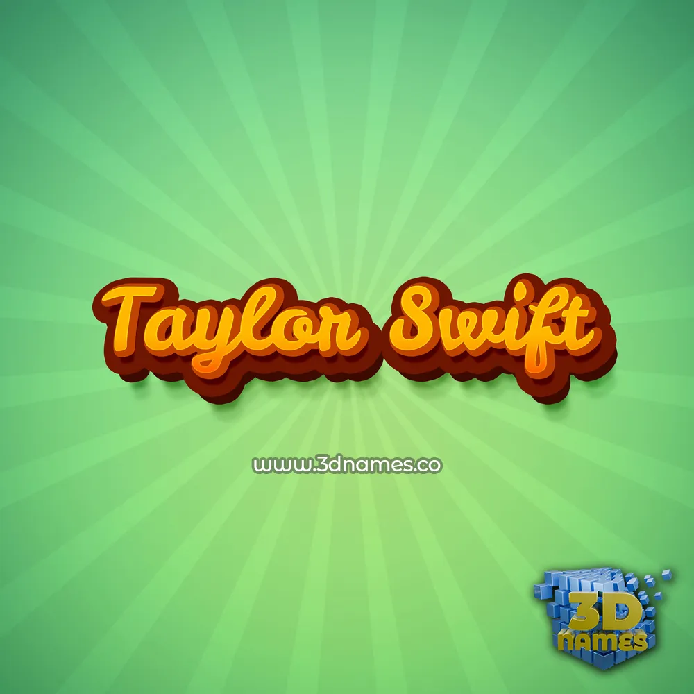 taylor swift in Green Rays style - 3D name wallpaper