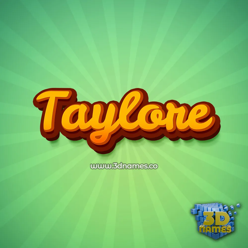 taylore in Green Rays style - 3D name wallpaper