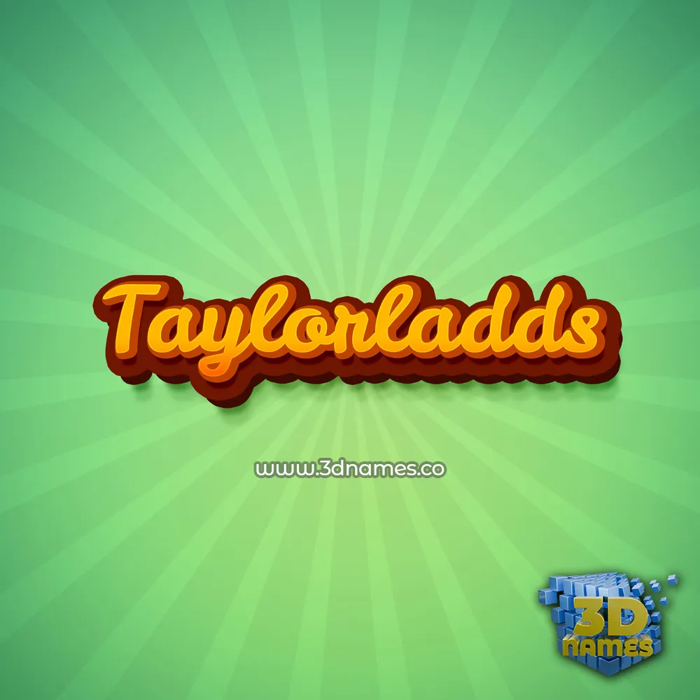 taylorladds in Green Rays style - 3D name wallpaper