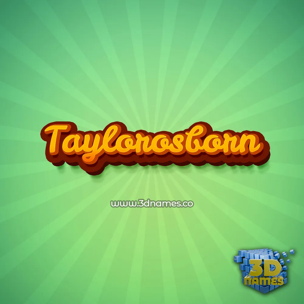 taylorosborn in Green Rays style - 3D name wallpaper