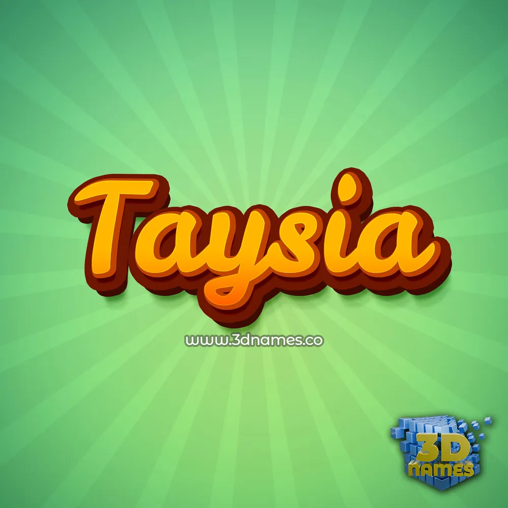 taysia in Green Rays style - 3D name wallpaper