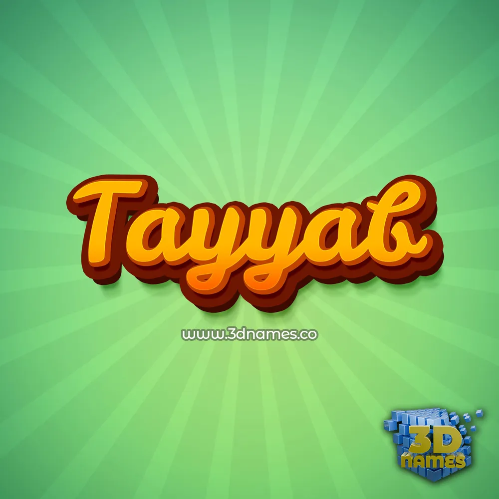 tayyab in Green Rays style - 3D name wallpaper